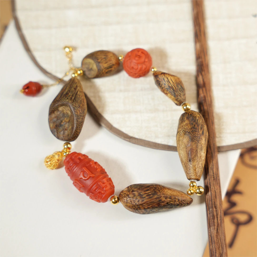 晚苑-天然沉香18K金手链