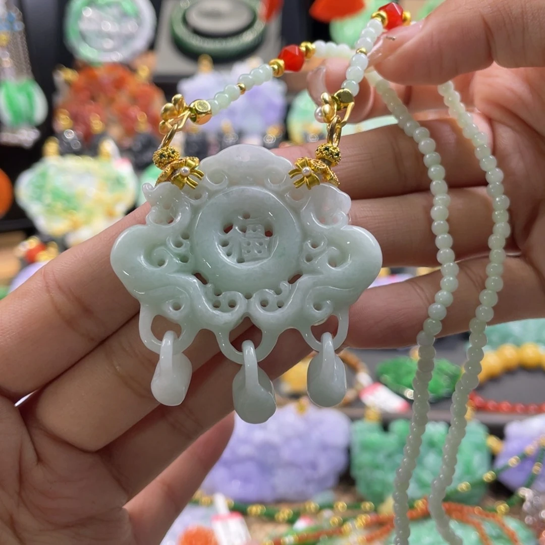 翡翠未镶嵌颈饰代编织