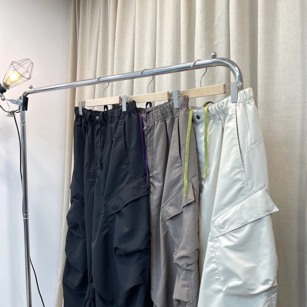 秋季新款 休闲轻薄户外阔腿工装弯刀裤女防泼水束脚长裤男