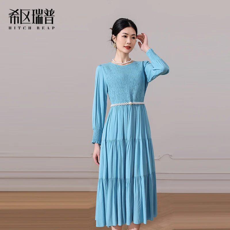 希区瑞普服饰宽松连衣裙女装连衣裙出游显瘦时尚蓝色F1717