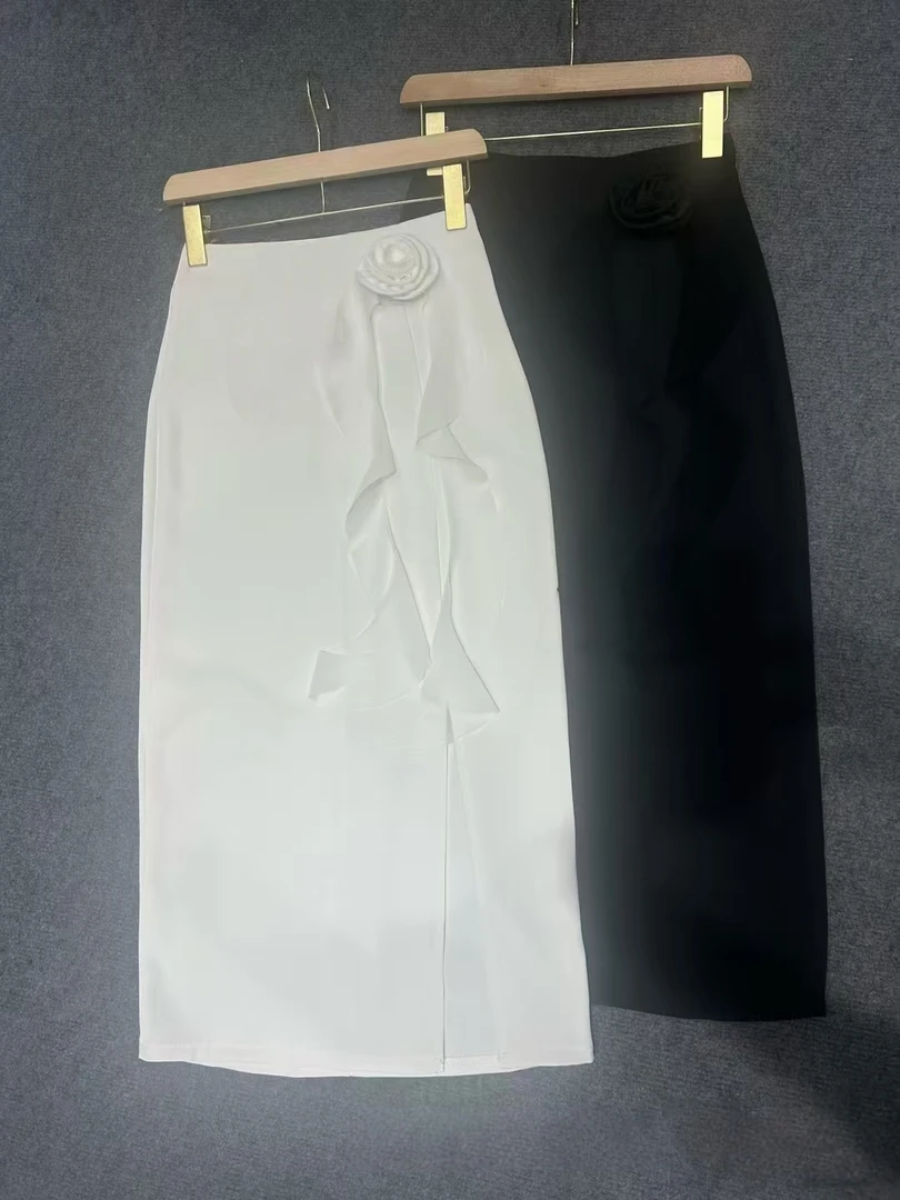 新款开叉修身显瘦气质百搭时尚不规则设计感包臀半身裙