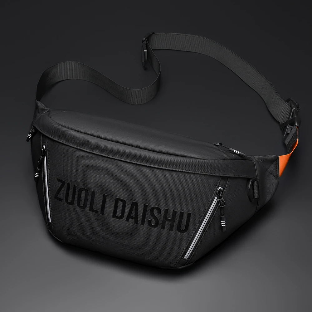 ZUOLIDAISHU新2025款第八代树脂插第扣大容量胸包单肩斜挎男包