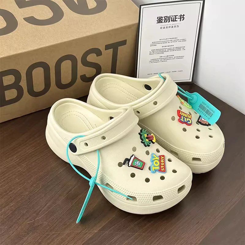 （增高4厘米）2025爆款云朵款洞洞鞋卡通时尚休闲厚底防滑凉鞋女