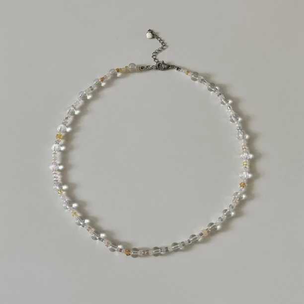 钛钢琉璃项链 ［清澈之心］透明！串珠清透 项链39+5厘米百搭