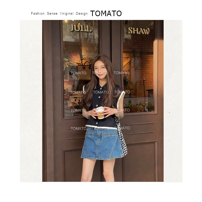 【TomaTo】初见 夏季韩版绝美甜系新款小香风精致马甲C25T050202
