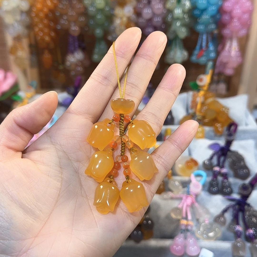 玛瑙/玉髓手机挂件合金