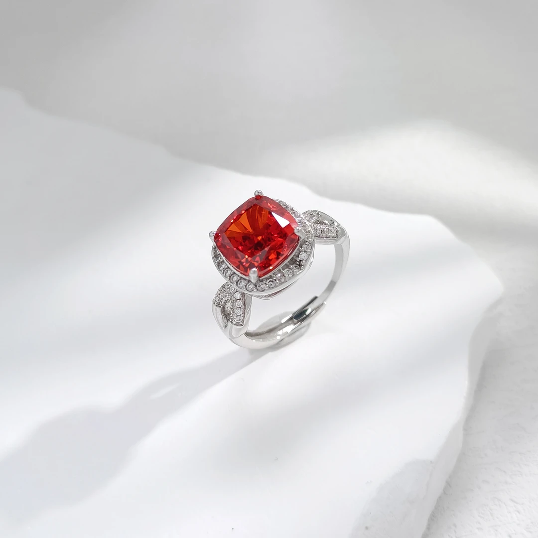 铜合金合成锆石戒指 WGTL-002828【红彩耀辉】戒指精致欧美时尚气质