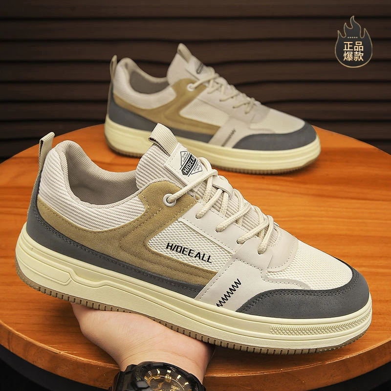 断码男鞋冬季2025新款透气港风百搭耐脏网面鞋潮流轻便软底运动休