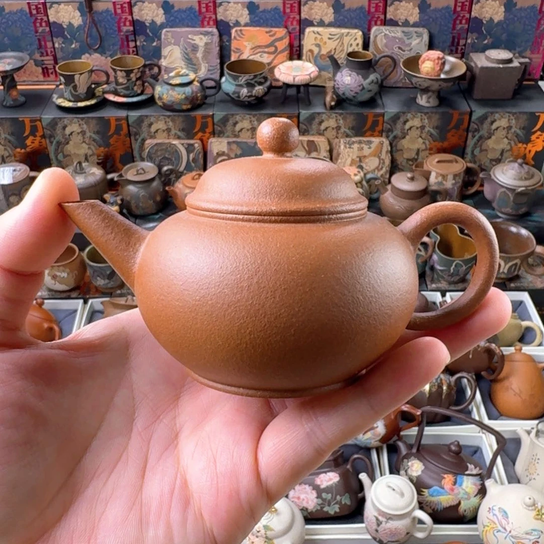 茶壶紫砂130ml原矿红降坡