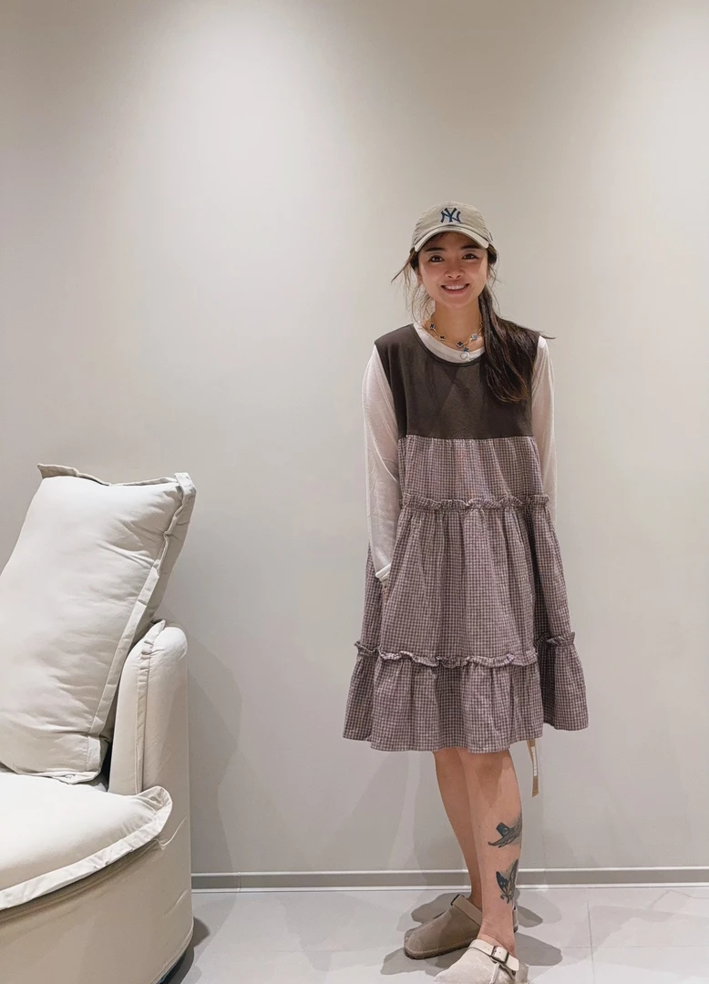 夏小朵 U惑娃娃背心裙 气质时尚百搭拼接简约小众中长裙