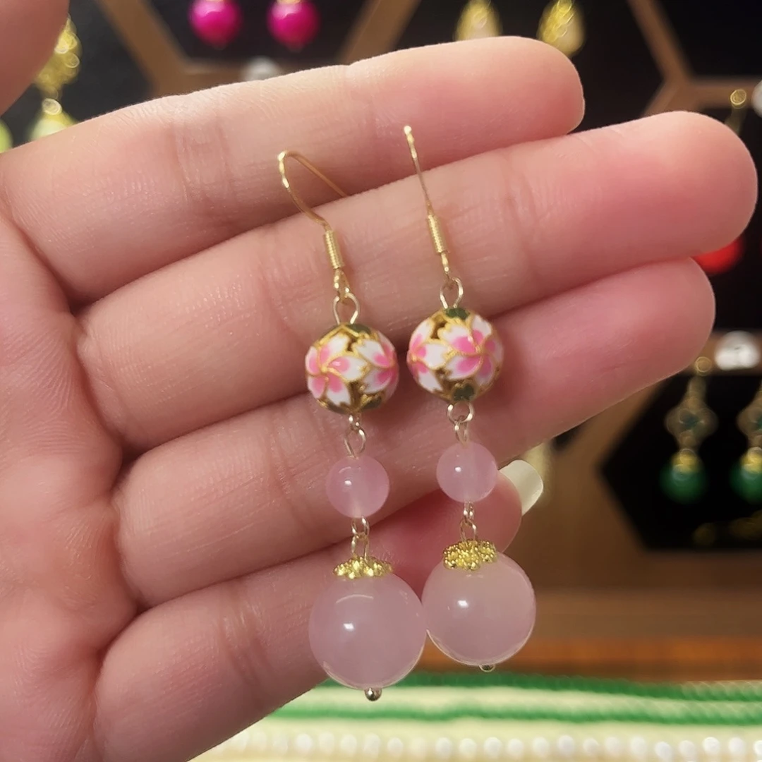 锆石纯铜合金耳饰