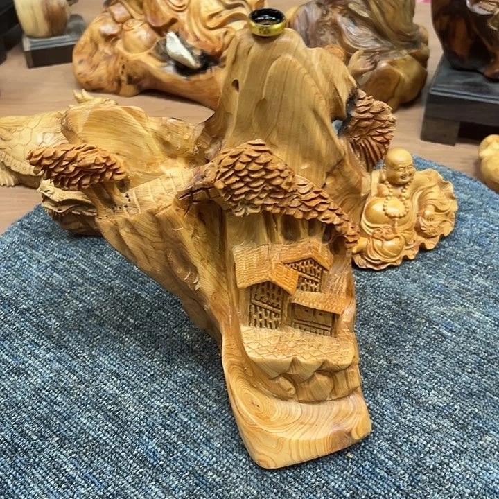 柏木太行崖柏手把摆件