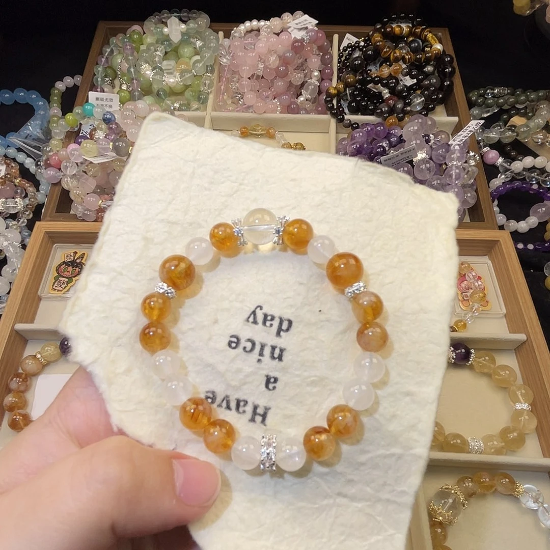 水晶手串未镶嵌黄塔