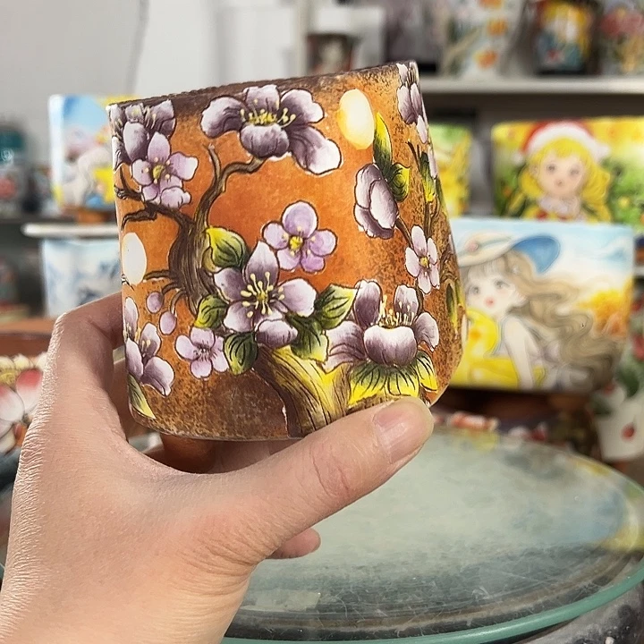 满38包邮 景德镇幸运花盆