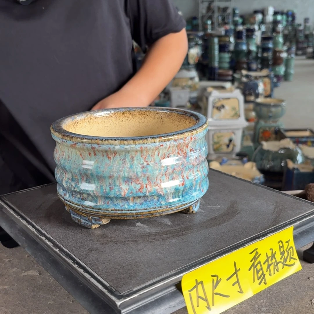 。一风堂石湾花盆 小开片 内15*8