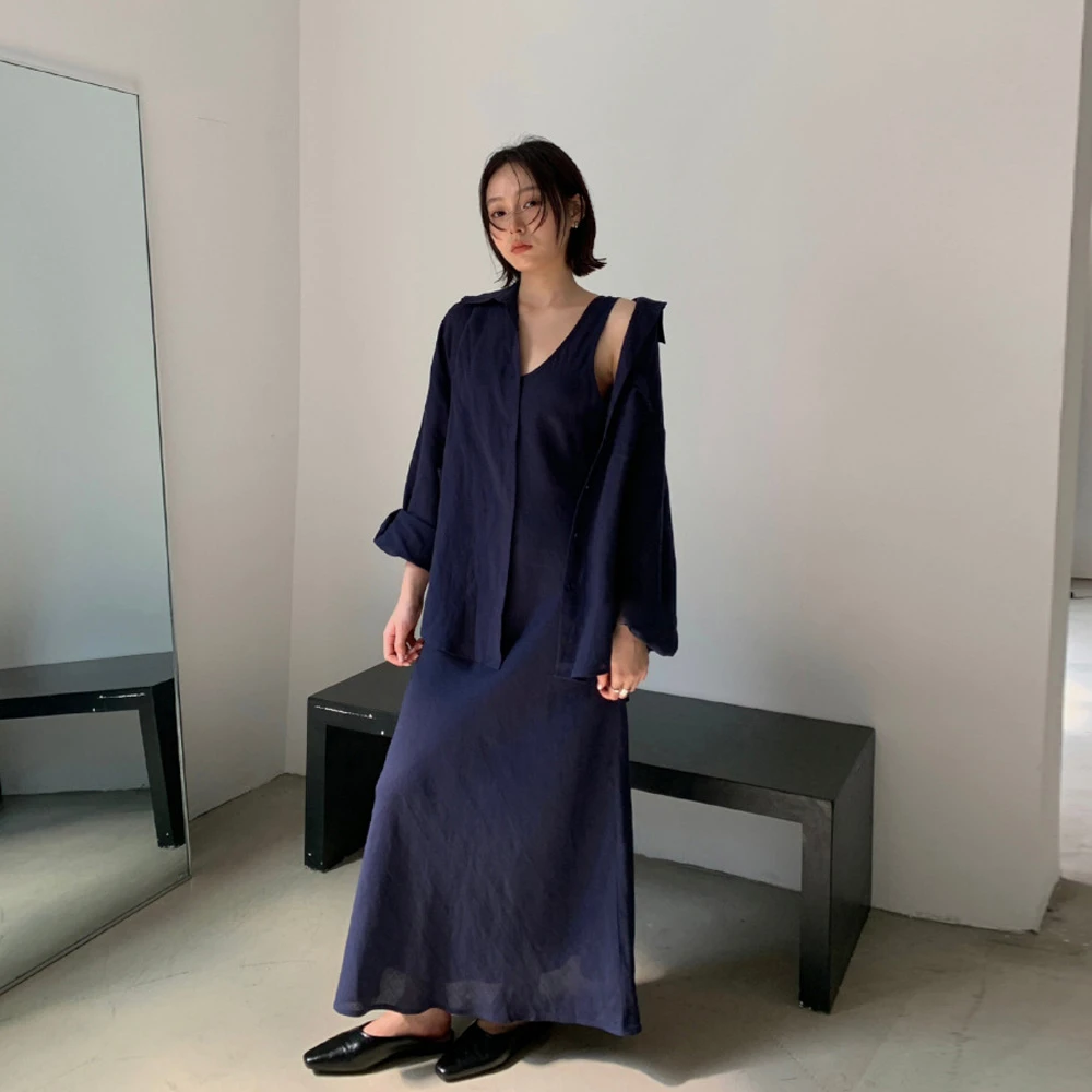 TTOO夏季新款白色衬衫女装亚麻天丝长袖上衣百搭宽松防晒衬衣