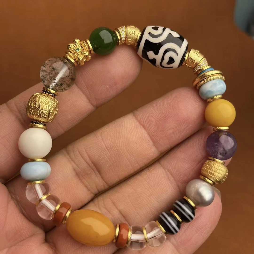 壹加师姐|手工设计达洛宝瓶玛瑙多宝手串多样性发一6226g