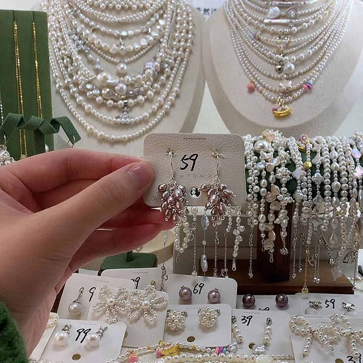 耳饰淡水珍珠银S925镶嵌