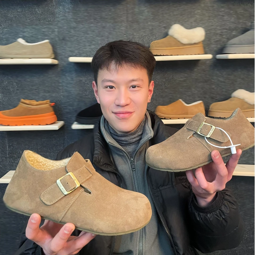 新款全包勃肯鞋内增高加绒毛毛2024秋冬保暖搭子博肯平替木头