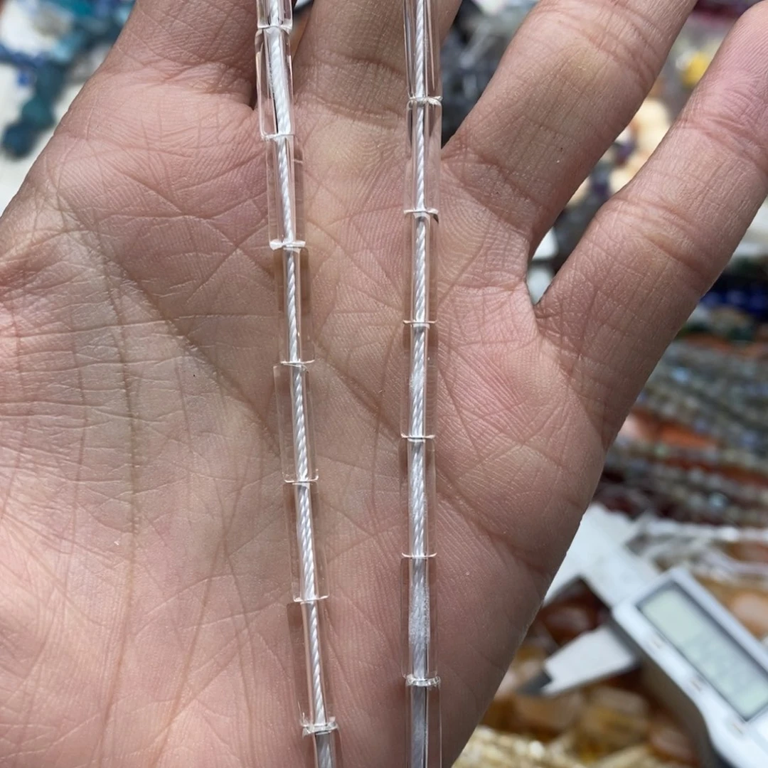 玛瑙/玉髓未镶嵌珠宝半成品一条纯天然4×13mm纯净体白水晶细管