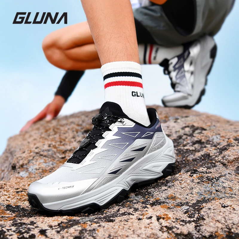 GLUNA哥鲁纳户外徒步登山越野跑鞋耐磨减震防滑防水透气-崇山4.0
