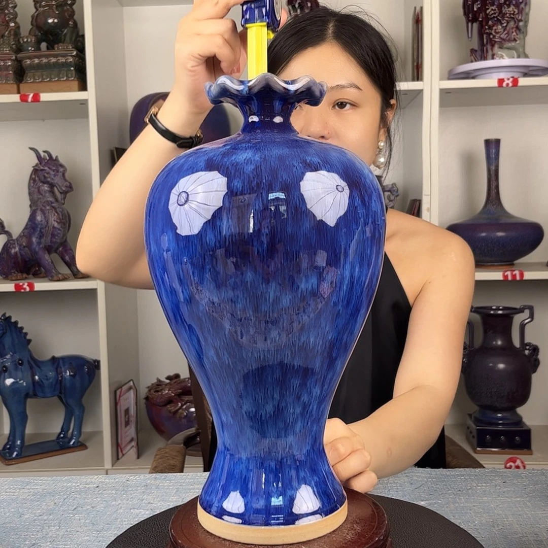 瓷片摆件……荷韵瓶……无礼盒证书