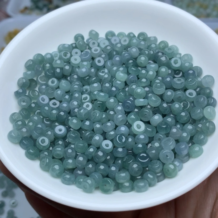 【闪购商品】翡翠手链未镶嵌卡3乘5冰蓝水算盘100颗