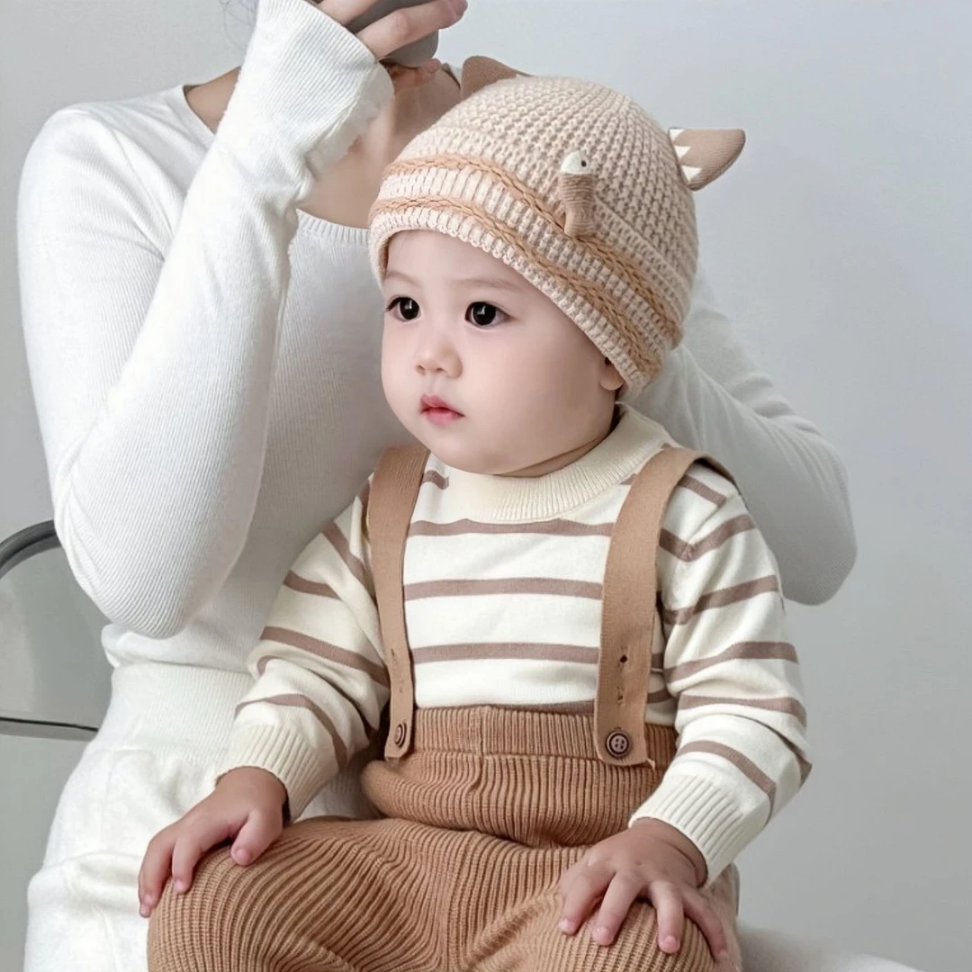 尖尖耳朵婴儿帽子秋冬季毛线帽宝宝针织帽冬天儿童男童新生儿女宝