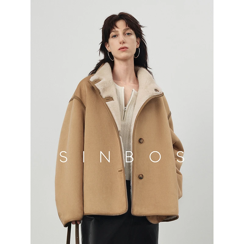 落基山脉 两面穿羊剪绒大衣美拉德色系SF4L10493