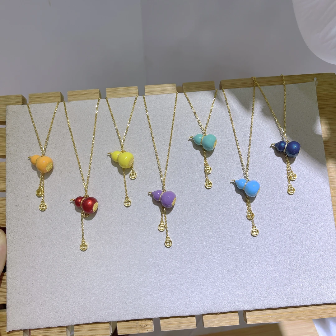 5G工艺足金999吉祥七子葫芦黄金套链（不退不换，介意勿拍）