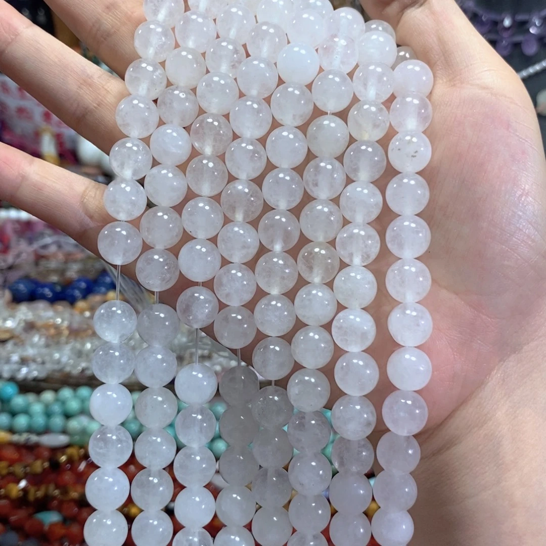 未镶嵌玛瑙/玉髓珠宝半成品雪花幽灵一条卡10mm