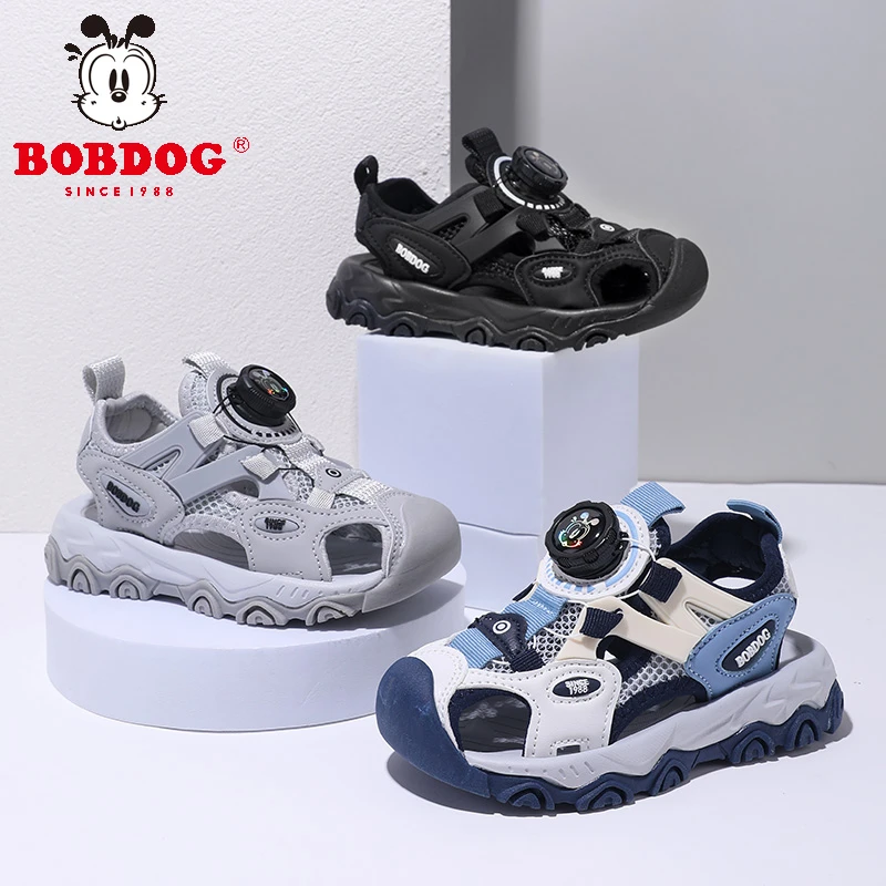 巴布豆2025新款中大童男童凉鞋夏款防滑包头沙滩鞋儿童软底运动鞋