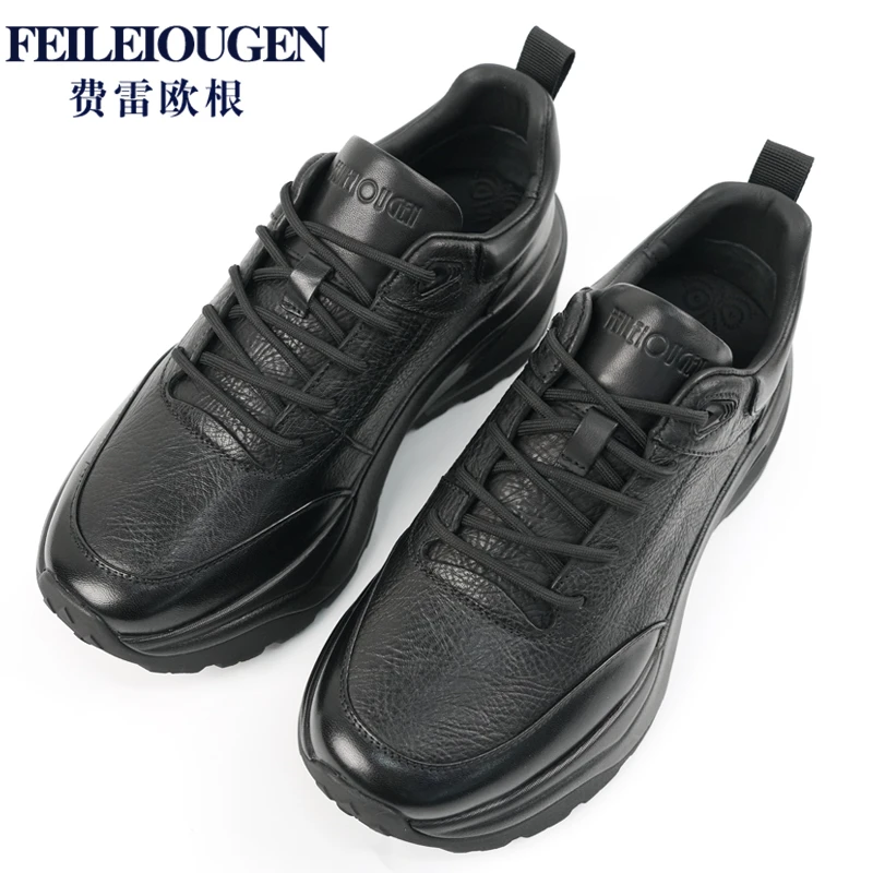 费雷欧根头层野马皮 -系带厚底休闲男鞋 69312