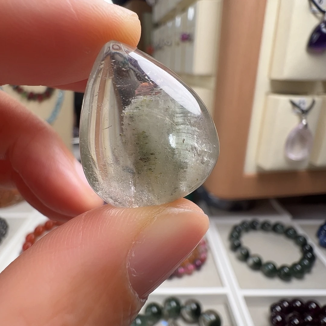 水晶颈饰银S925镶嵌天然幽灵水晶