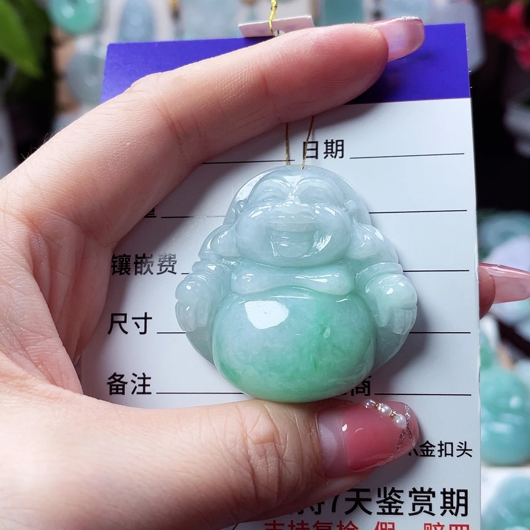 翡翠未镶嵌颈饰佛公11