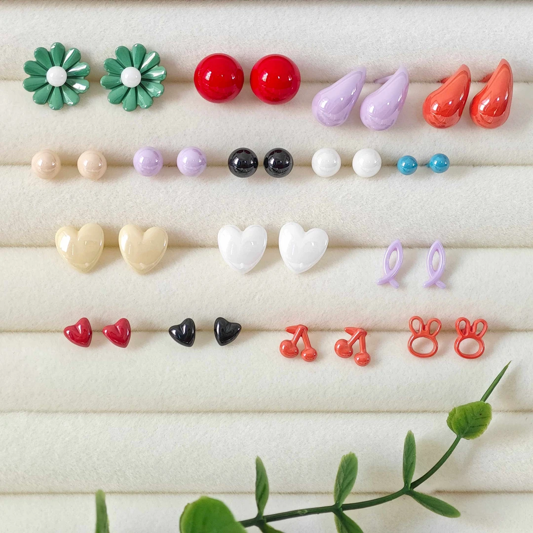 非金属陶瓷耳饰 陶瓷生物瓷耳钉养耳洞防过敏耳饰品可爱简约甜美