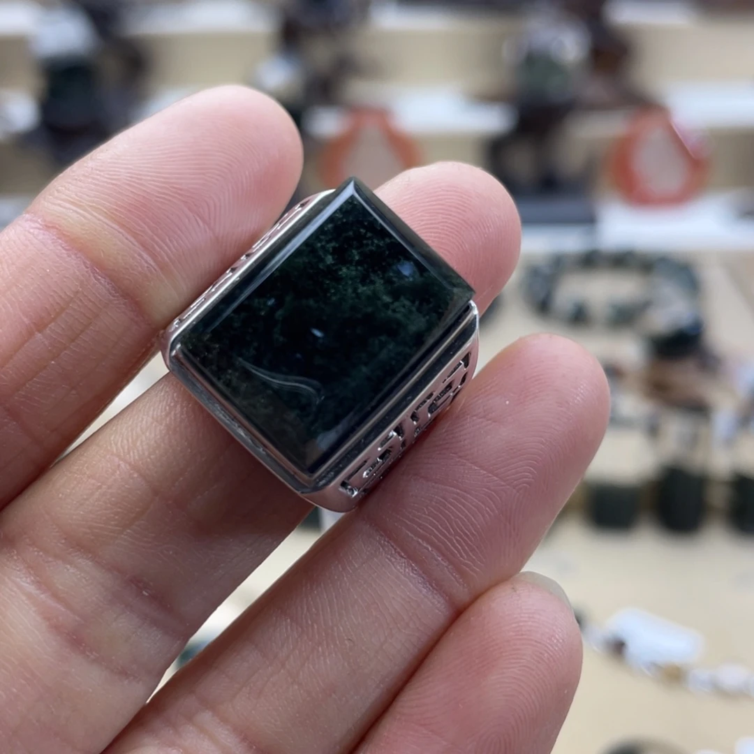 水晶戒指银S925镶嵌L****o绿幽灵戒指