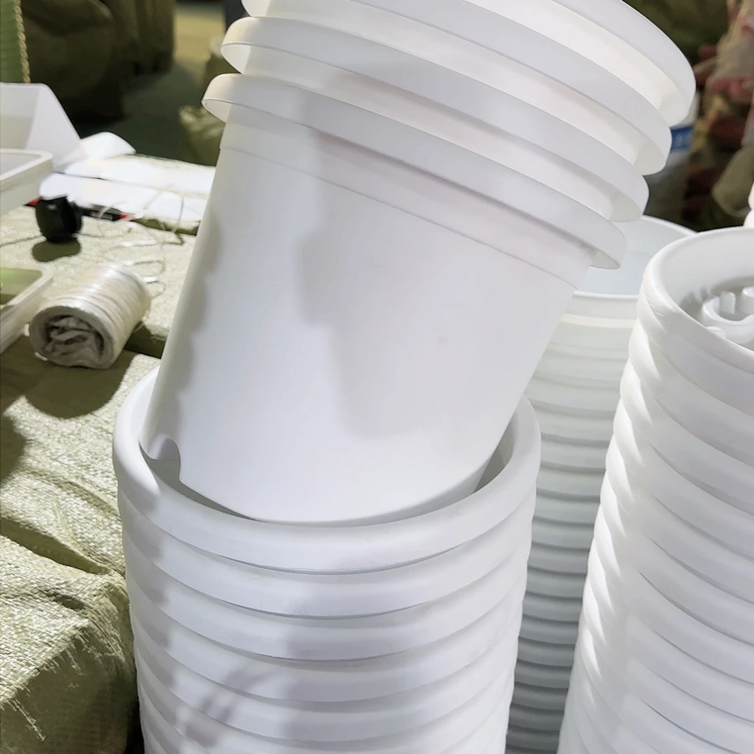 树脂四季盆3#无拖纯白3