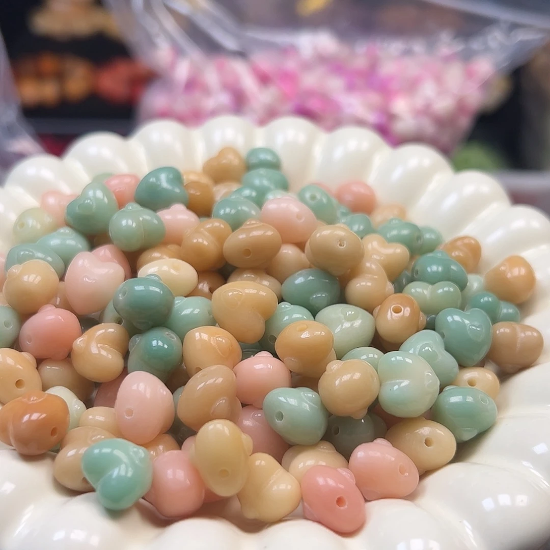 手串菩提根/象牙果卡12双面爱心20颗