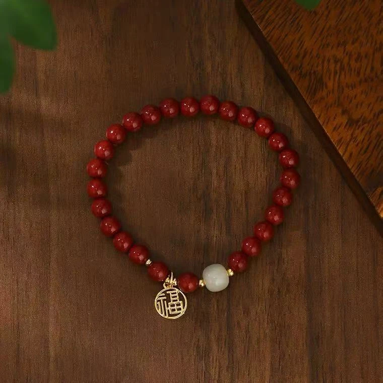 非金属树脂手链 红色串珠手串