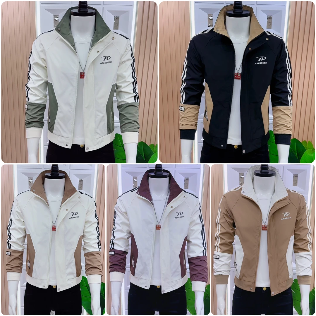 春秋爆款时尚轻奢潮流高级轻奢潮男立领夹克外套韩版休闲青年外套