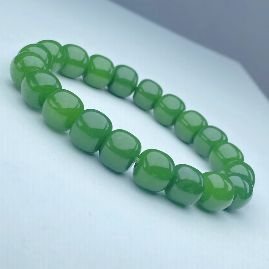A672号10mm精品菠菜绿老型珠手链多样性发一件