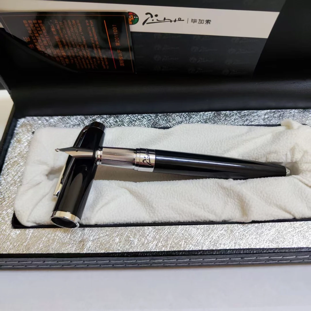 毕加索918亮银订制纯手工二次精打磨款大明尖长刀研美工笔