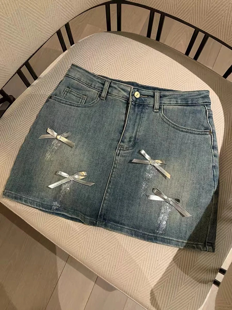 辣妹风短裙中腰拉链半身裙牛仔韩版显瘦春夏百搭女士