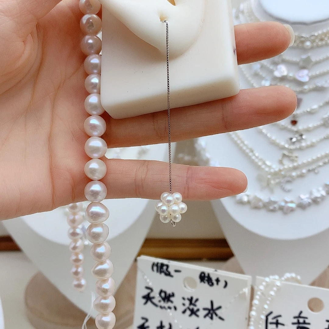 颈饰银S925镶嵌淡水珍珠