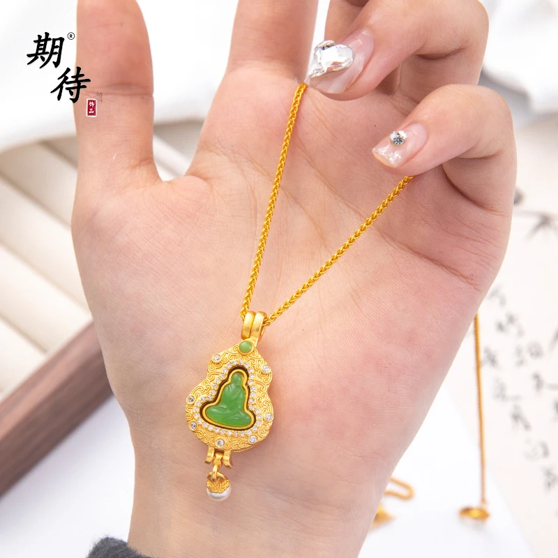 127 24镀金 999 无相精品古法吊坠  无礼盒