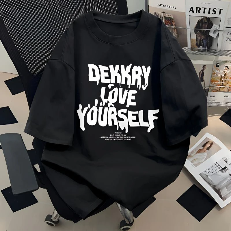 jtrt潮牌圆领短袖t恤男女2025新款夏季百搭设计感宽松休闲上衣服