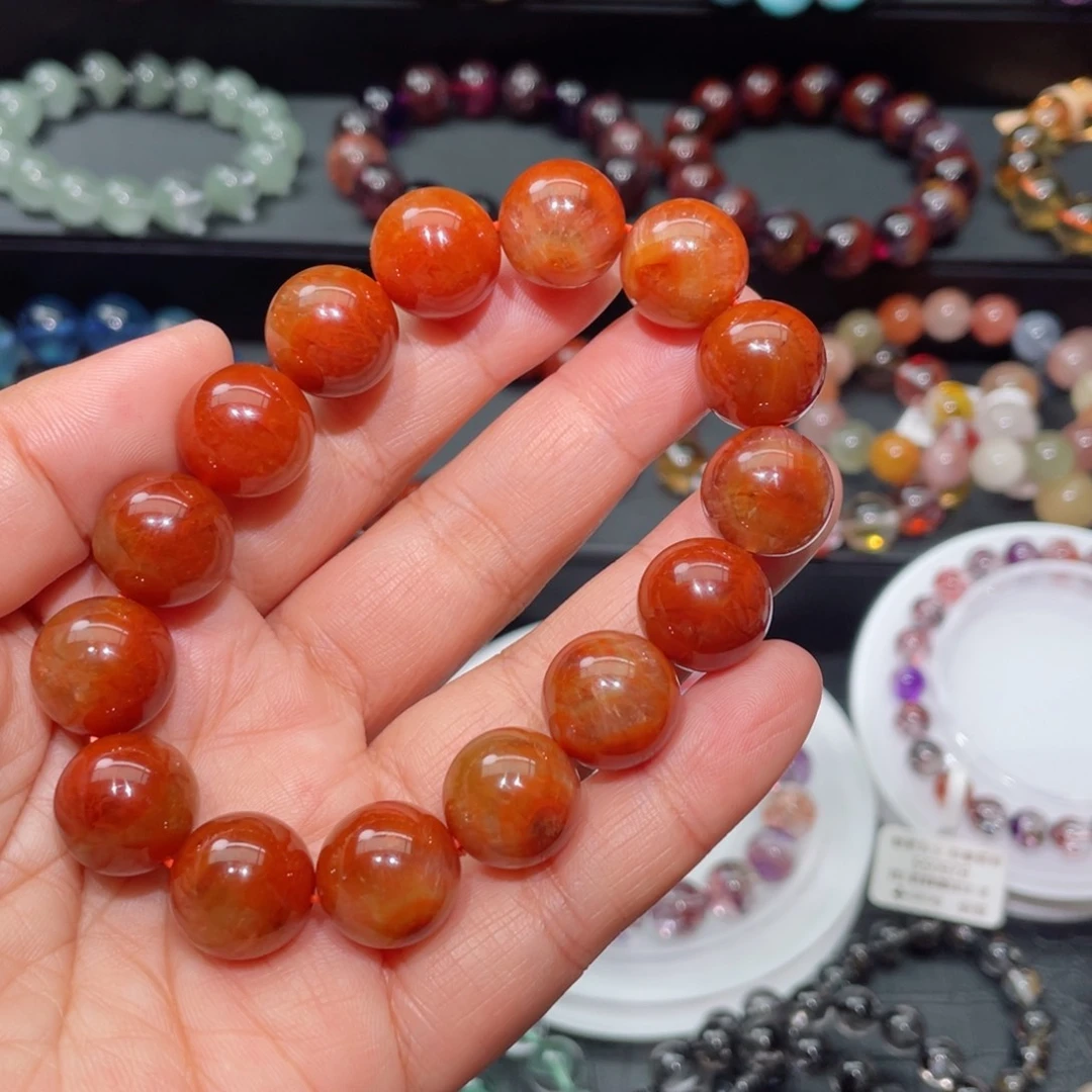 水晶手链未镶嵌极光手链，晶体通透