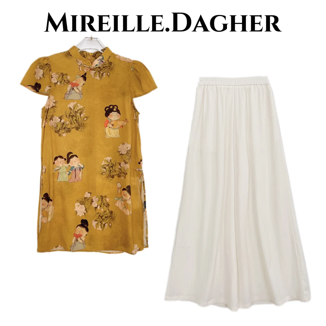 米莱Jiaer/新款国风上衣＋直筒裤时尚俩件套套装27335