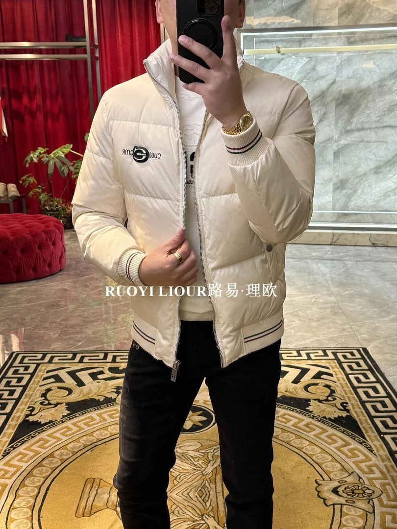 【路易理欧】欧货潮流轻奢时尚胸标羽绒服个性时尚净版外套3938